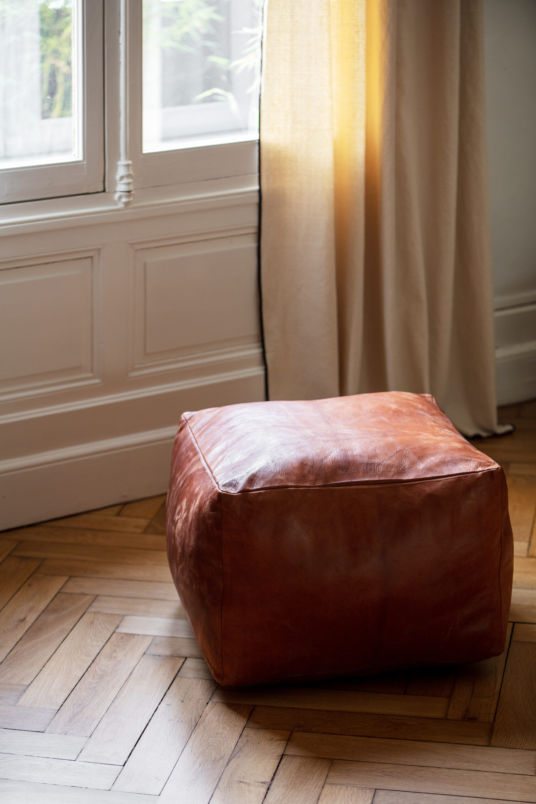 Pouf en Cuir